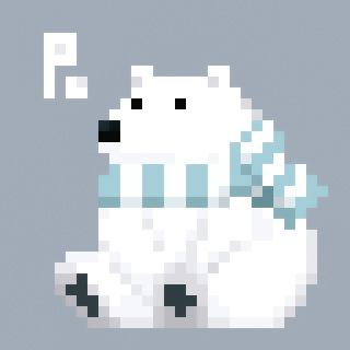 むちむちのシロクマのドット絵