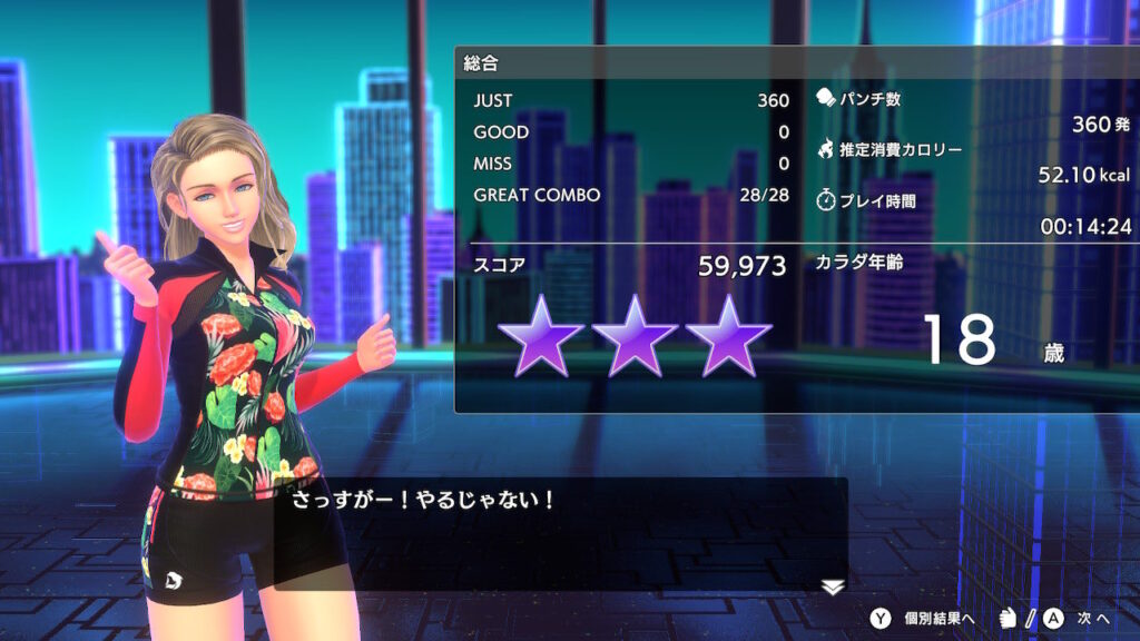 フィットボクシング3デイリー結果