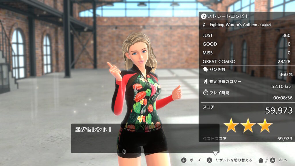 フィットボクシング3デイリー結果