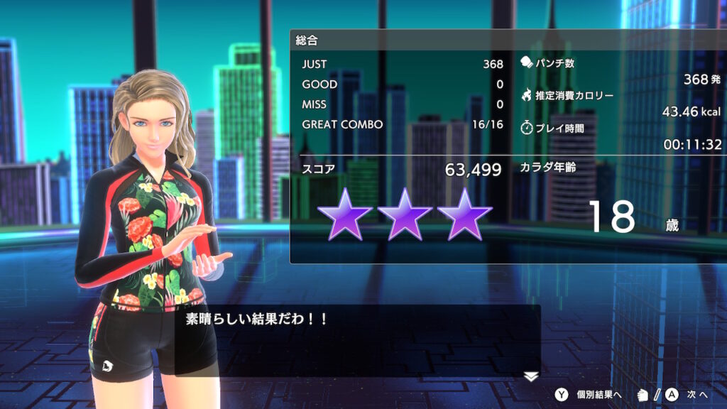 フィットボクシング3デイリー結果