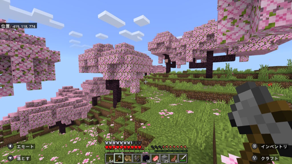 桜バイオームを発見