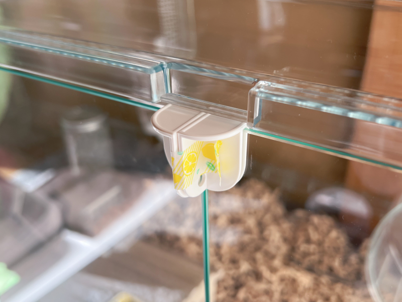 入り口をマスキングテープで止めた